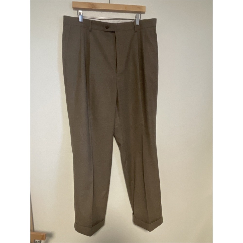Louis Raphael Size 35x30‎ Men's Dress Pants Tan Cuffed